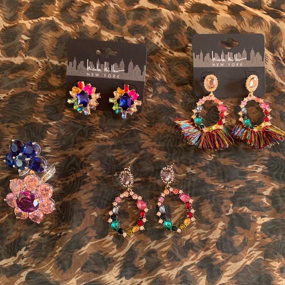 brand new rainbow crystal Nicole Miller jewelry